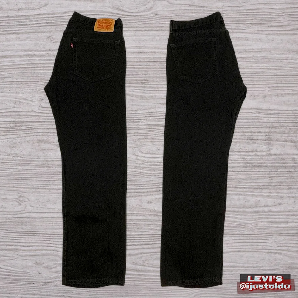 Levi's 505 Men's Regular Fit Straight Leg Black Denim Jeans | Size W36″ - L30″ - Picture 6 of 16